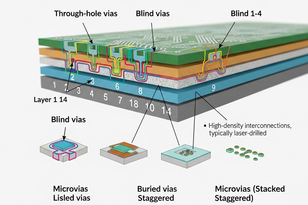 The Ultimate Guide to Via Design in 14-Layer PCBs