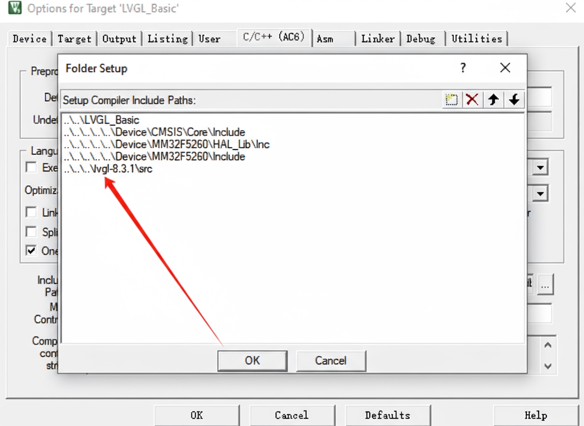 Configure LVGL include paths