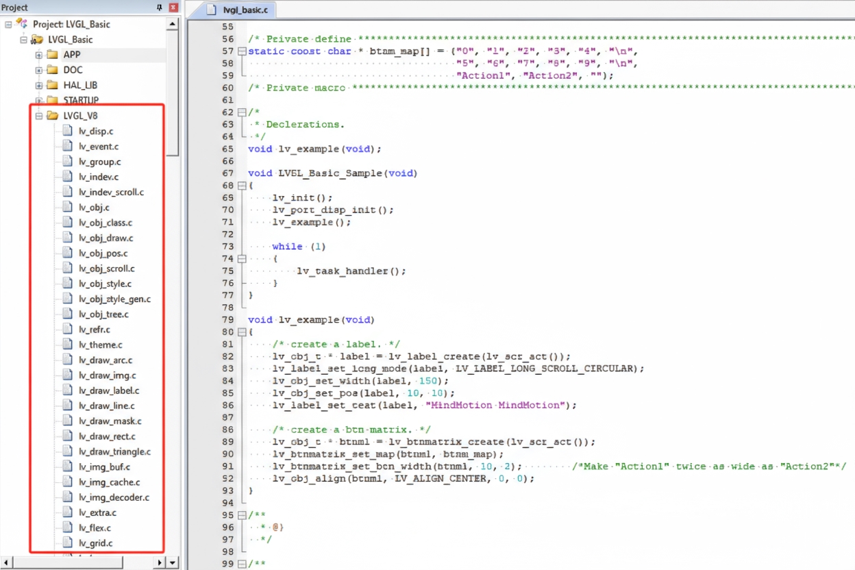 Add LVGL source files