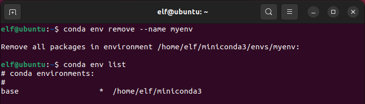 Remove conda environment