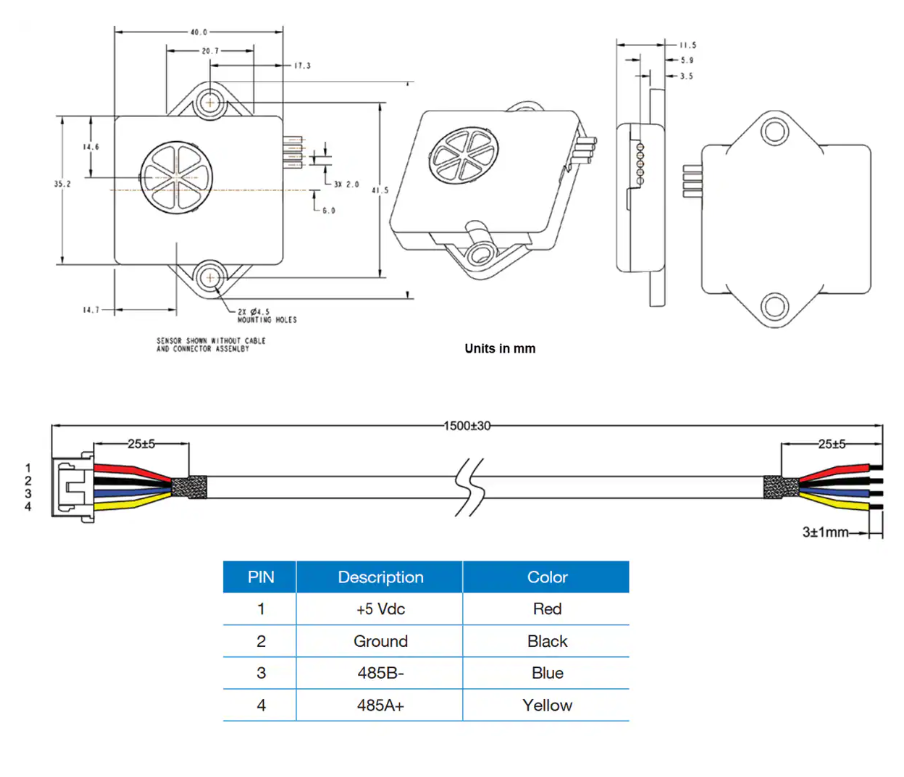T3400 dimensional drawing