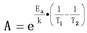 arrhenius acceleration factor formula