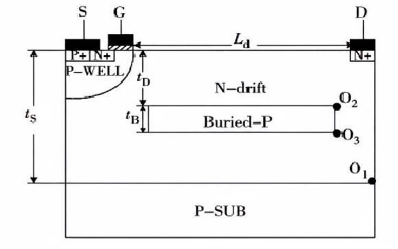 Bulk silicon RESURF structure diagram