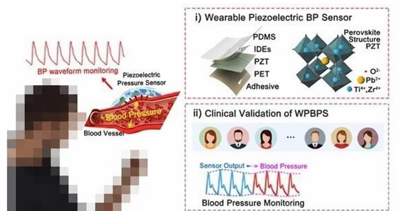Wearable piezoelectric blood pressure sensor (WPBPS) concept diagram