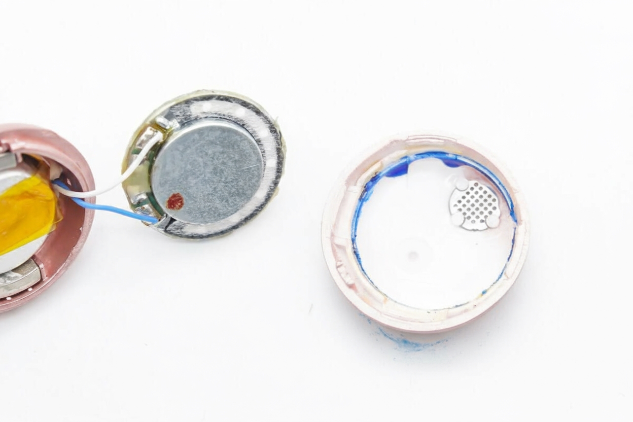 Opening the earbud along the mold seam