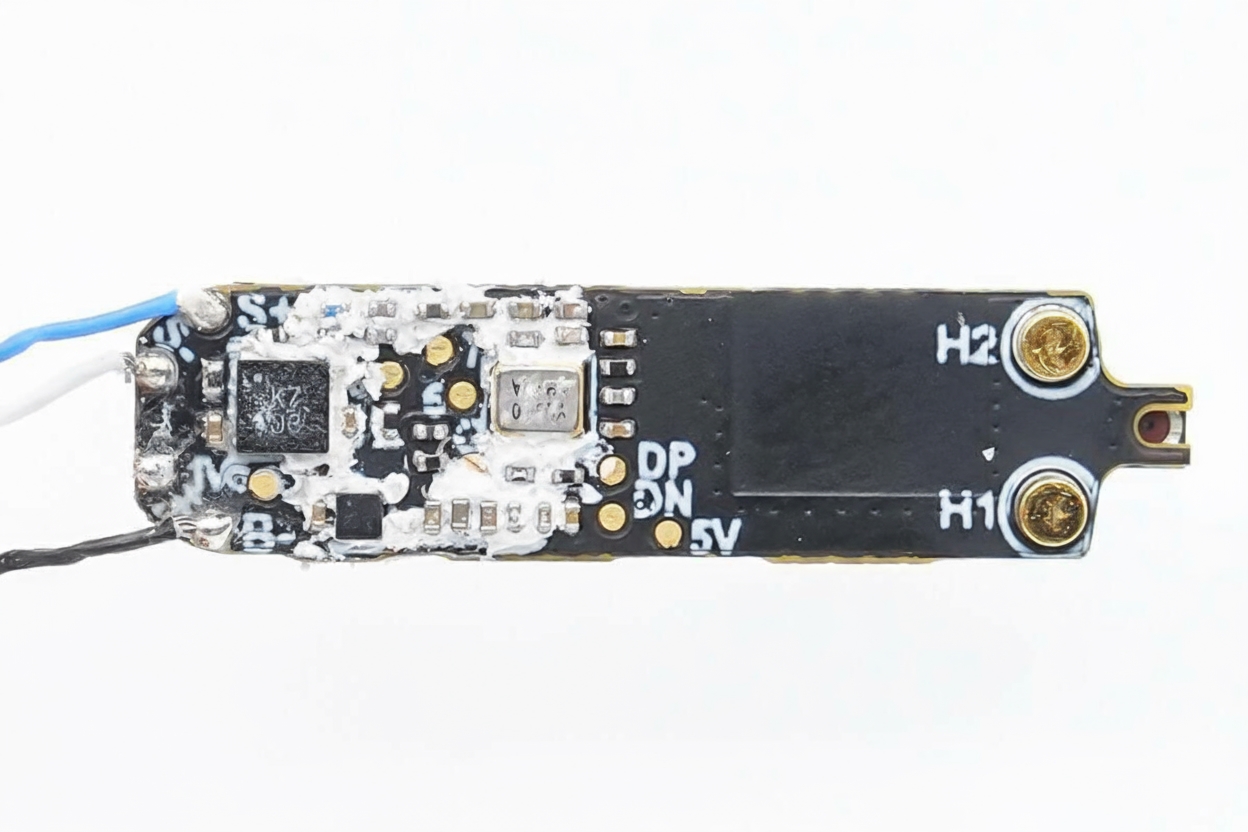 Earbud internal components: battery, mainboard, speaker