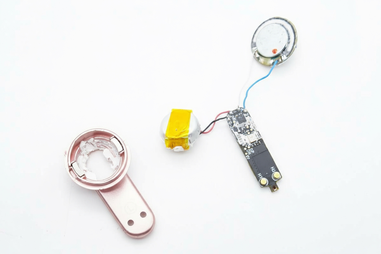 Speaker and battery wires soldered to mainboard