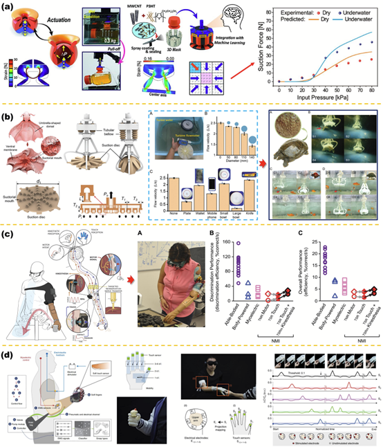 Figure 4: tactile sensing soft robotic hand underwater and medical applications
