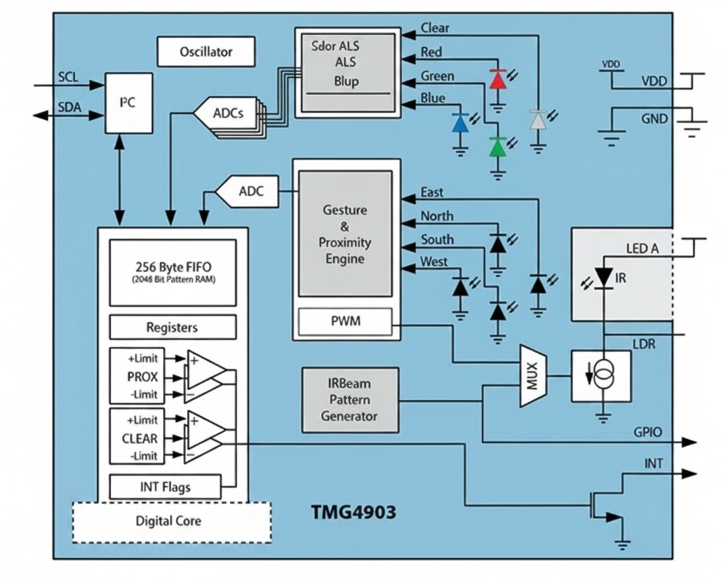 ams TMG4903 Optical Sensor Module for Gesture Recognition