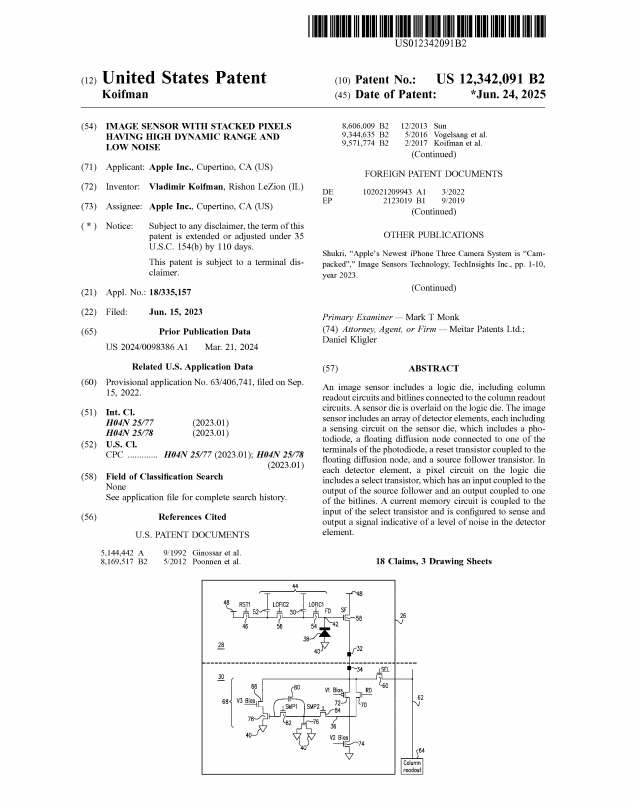 Apple's CMOS Patent Targets High Dynamic Range