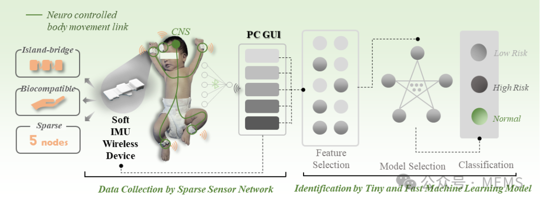 Sparse Sensor Network Using Flexible Wireless IMU for Infant GM Screening