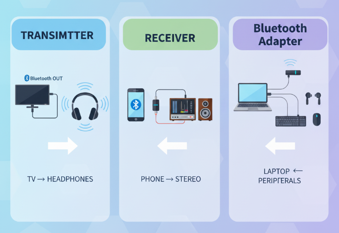 Bluetooth Adapter vs Receiver vs Transmitter Explained