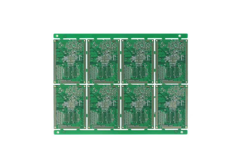 Example of PCB panelization with multiple boards on a single panel for efficient manufacturing.