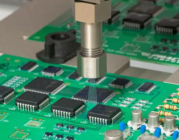 Clean spray booth setup for conformal coating application
