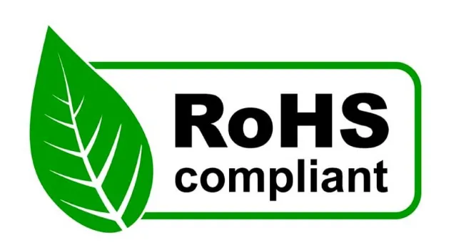 RoHS certification logo and hazardous substance restrictions