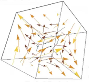 Diagram of electromagnetic field distribution inside a reverberation chamber