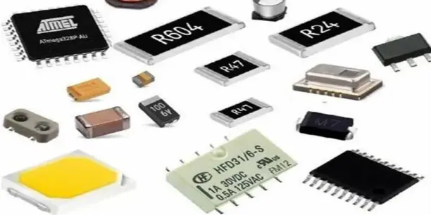 Assortment of SMT components on a PCB