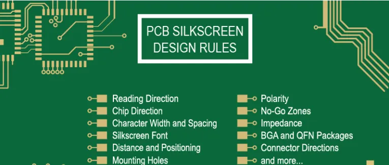 PCB silkscreen with functional notes for critical components