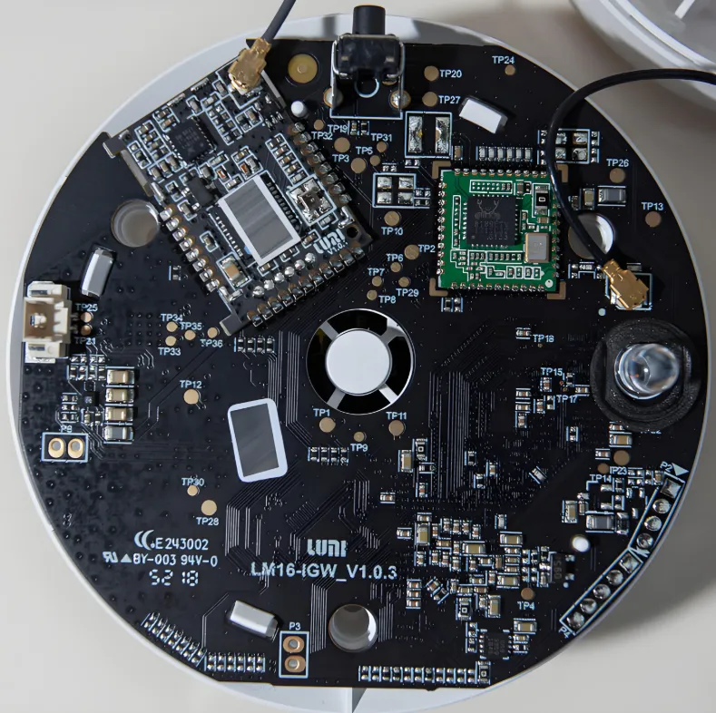 Wearable health monitor with internal PCB for battery efficiency.