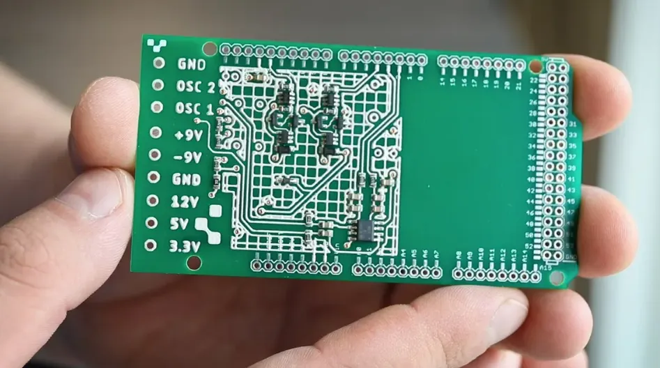High-resolution LPI silkscreen on a complex PCB design.