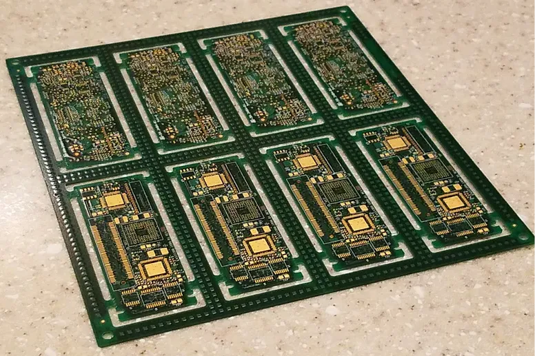 PCB under mechanical stress testing near mouse bite areas