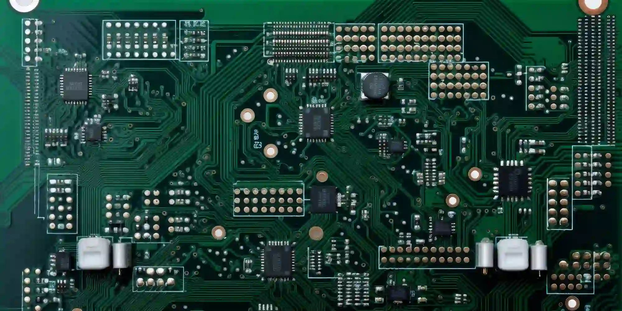 HDI PCB with green solder mask and surface finish applied