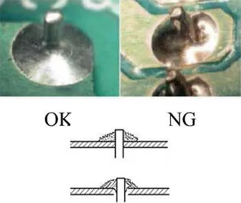 Before and After Solder Joint Repair