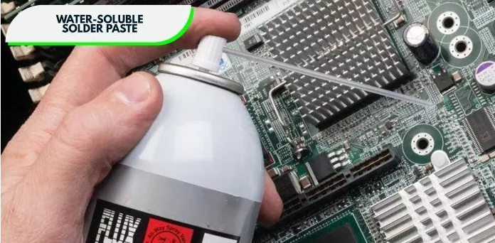 Close-up of solder paste being applied through a clean stencil on a PCB