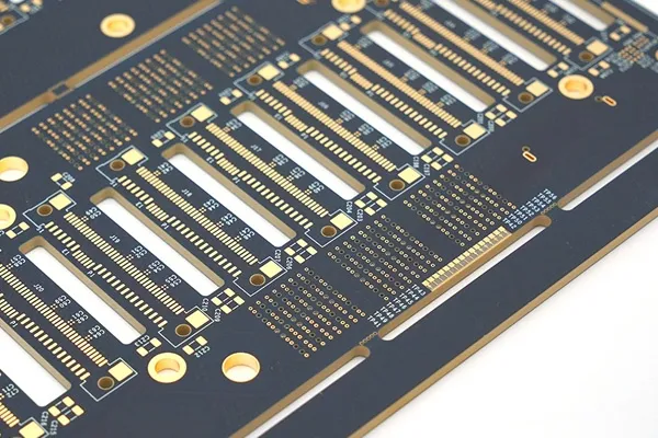 Finished high-speed PCB with precision-drilled vias for optimal signal integrity