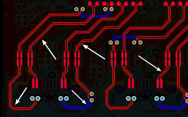 High-speed PCB layout with controlled impedance traces."