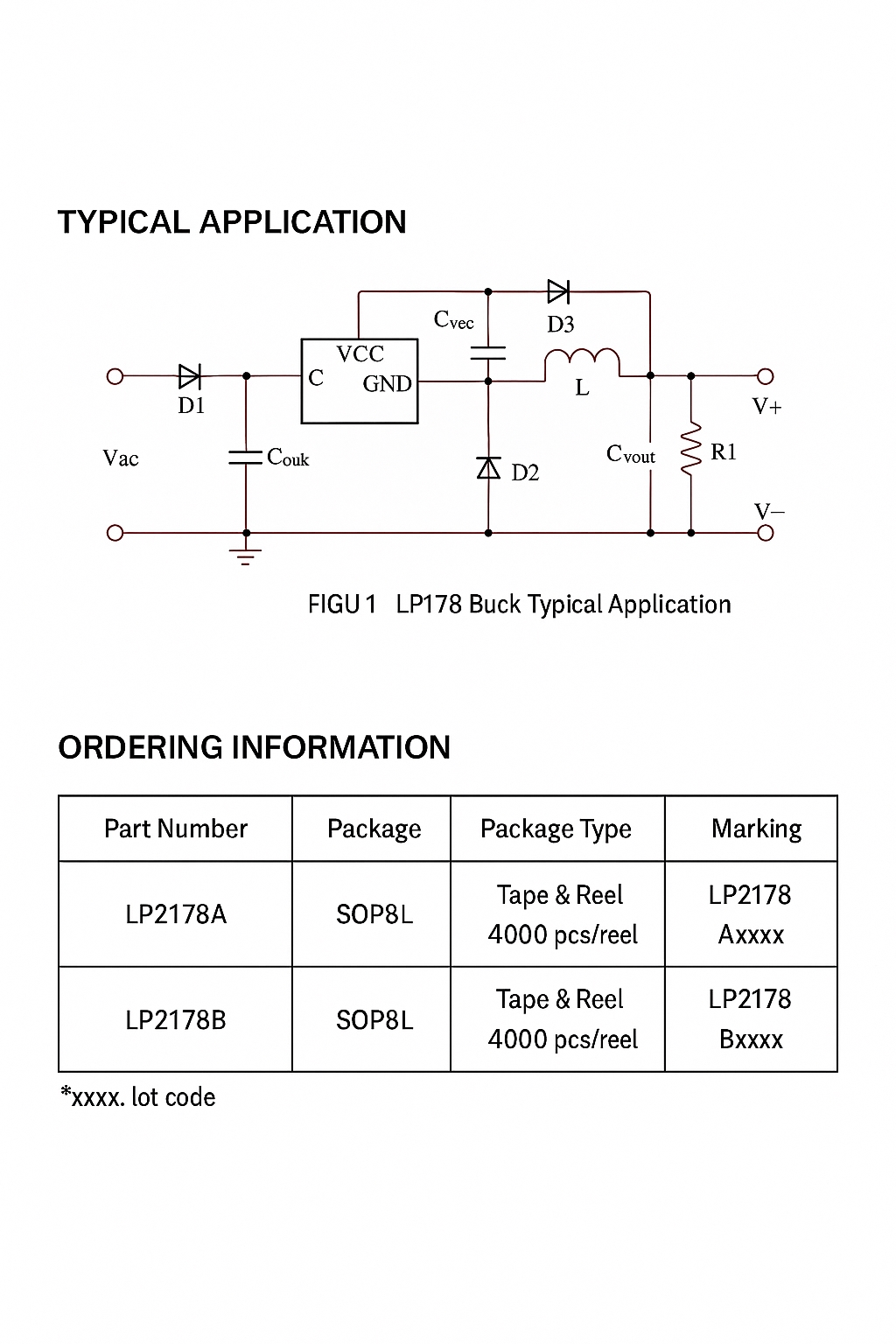 LP2178BL SOP8 Non-Isolated Buck Voltage Controller
