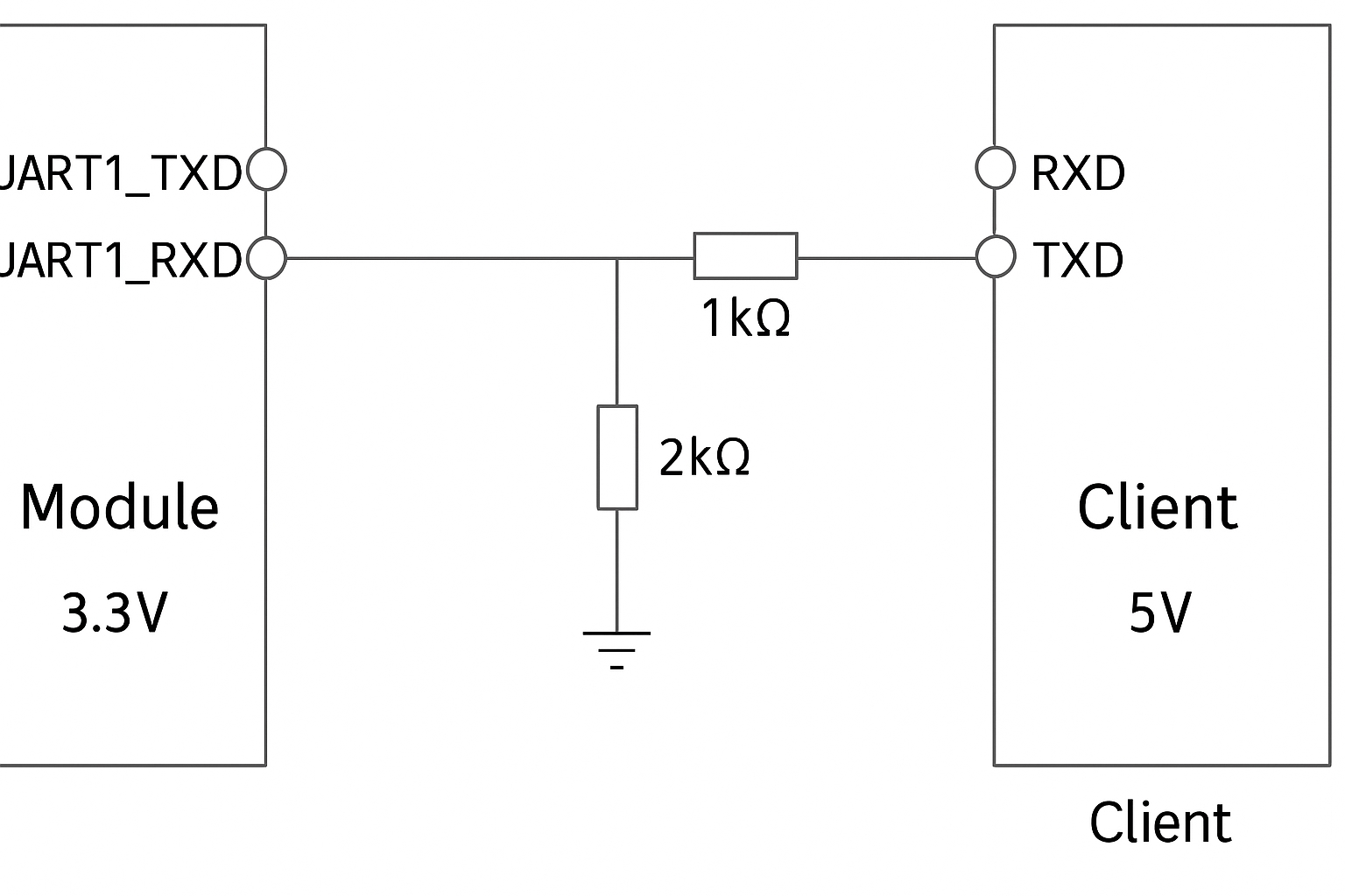resistor divider level shift diagram