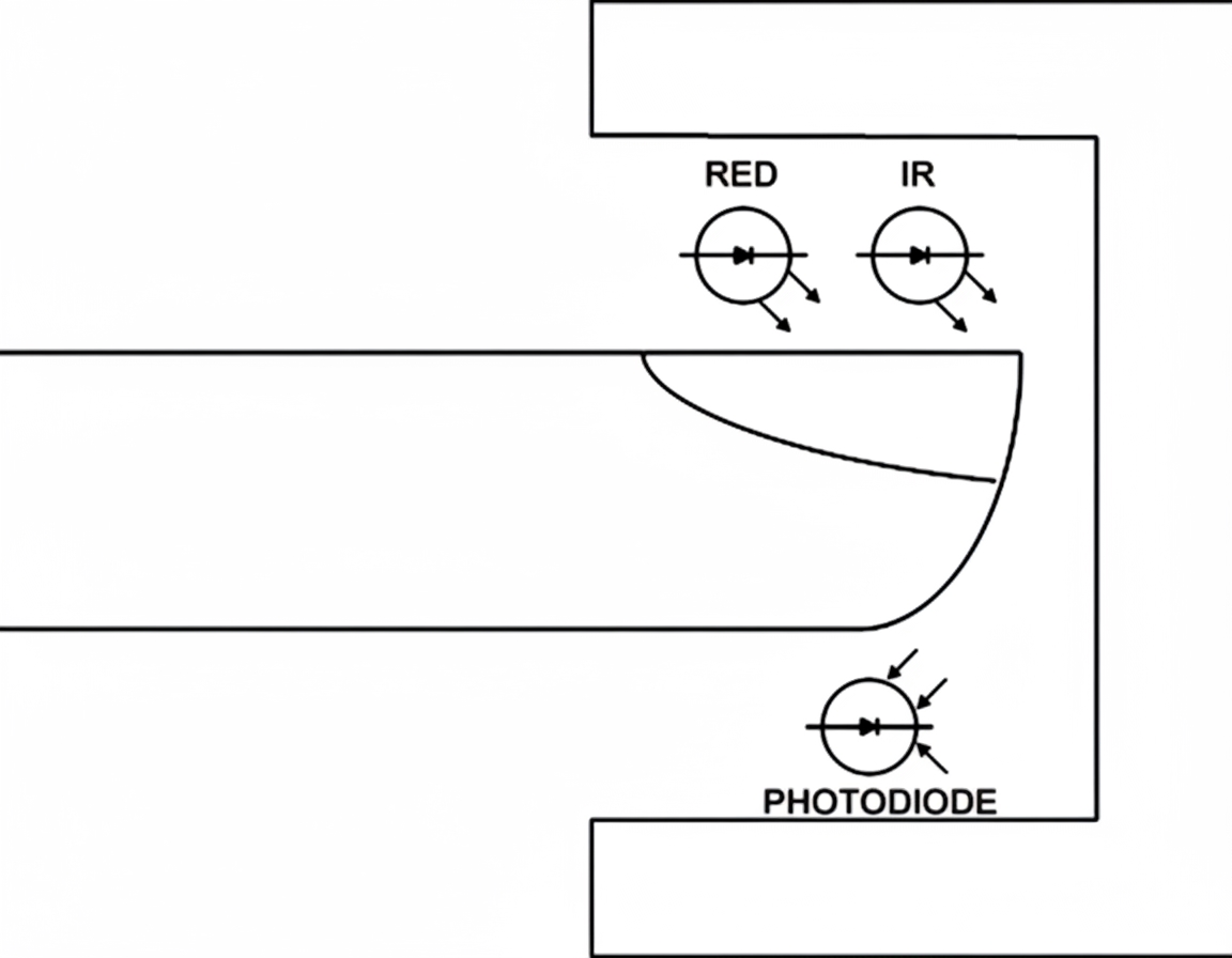 Pulse oximeter probe with two LEDs