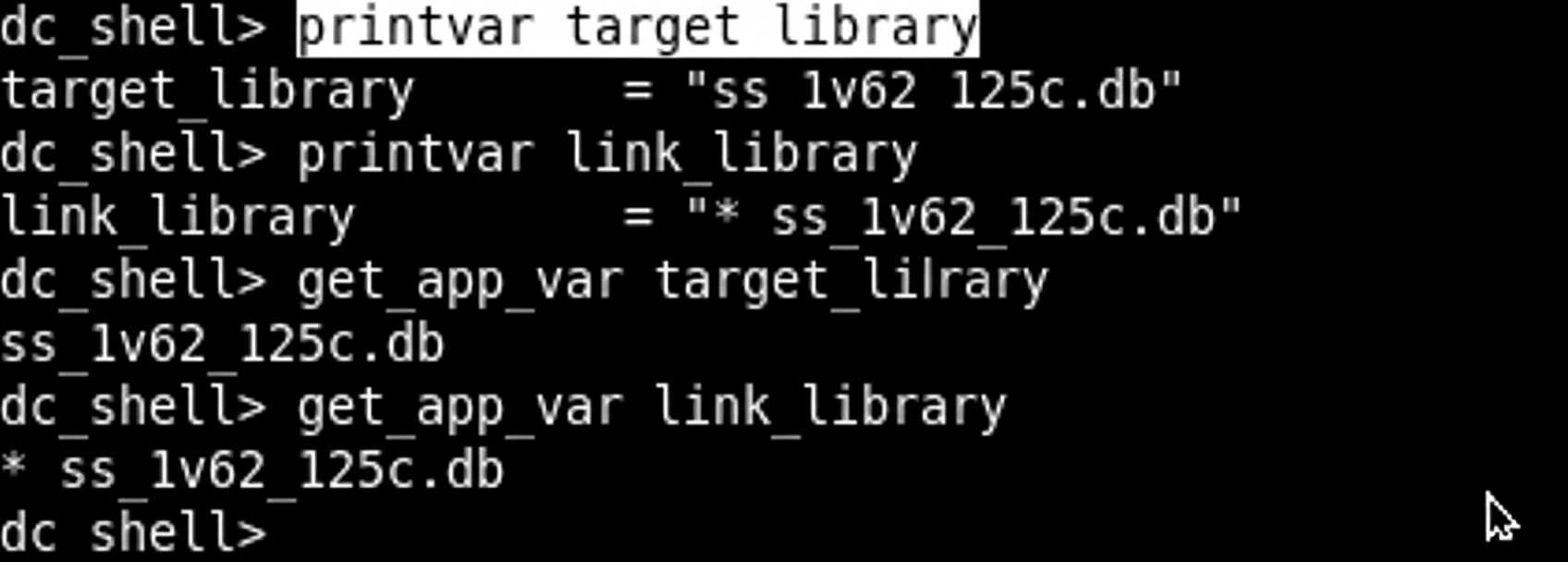 Print library variables