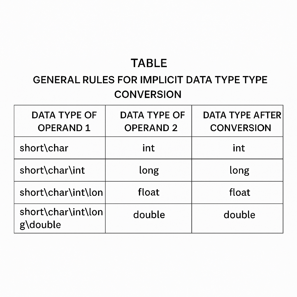 Implicit type conversion hierarchy