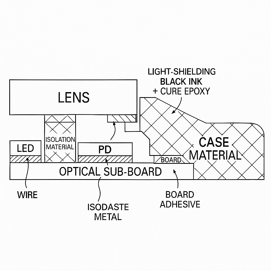 Silk-screened lens light window diagram