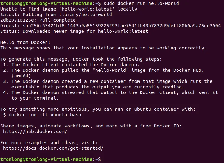 Verify Docker installation