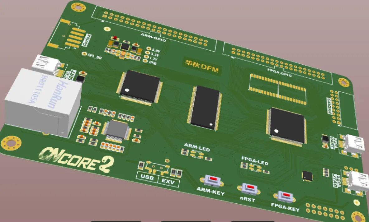 PCB layout with grouped components and panel fiducials for optimized SMT assembly
