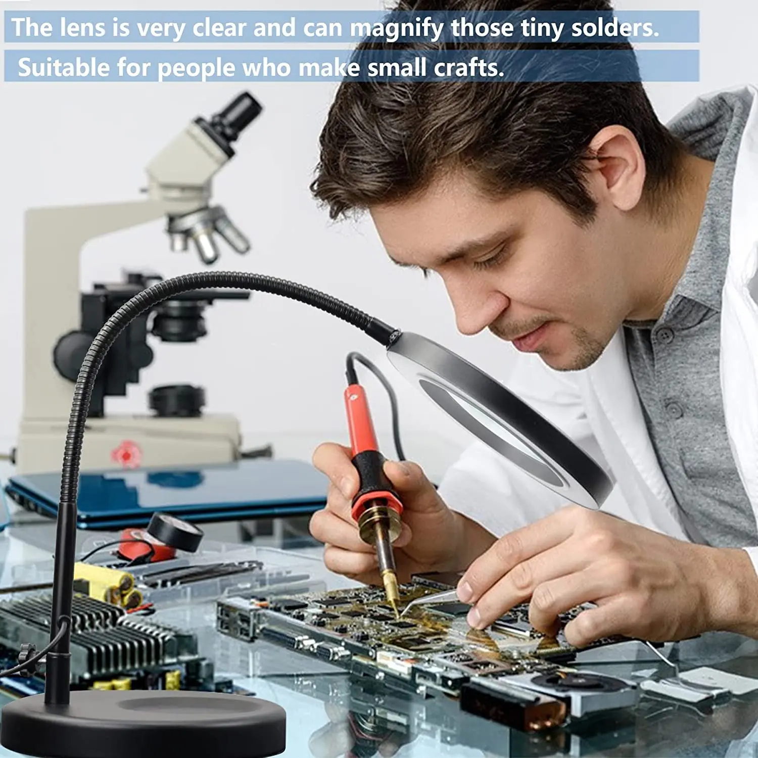 Magnifying Glass in Soldering Use