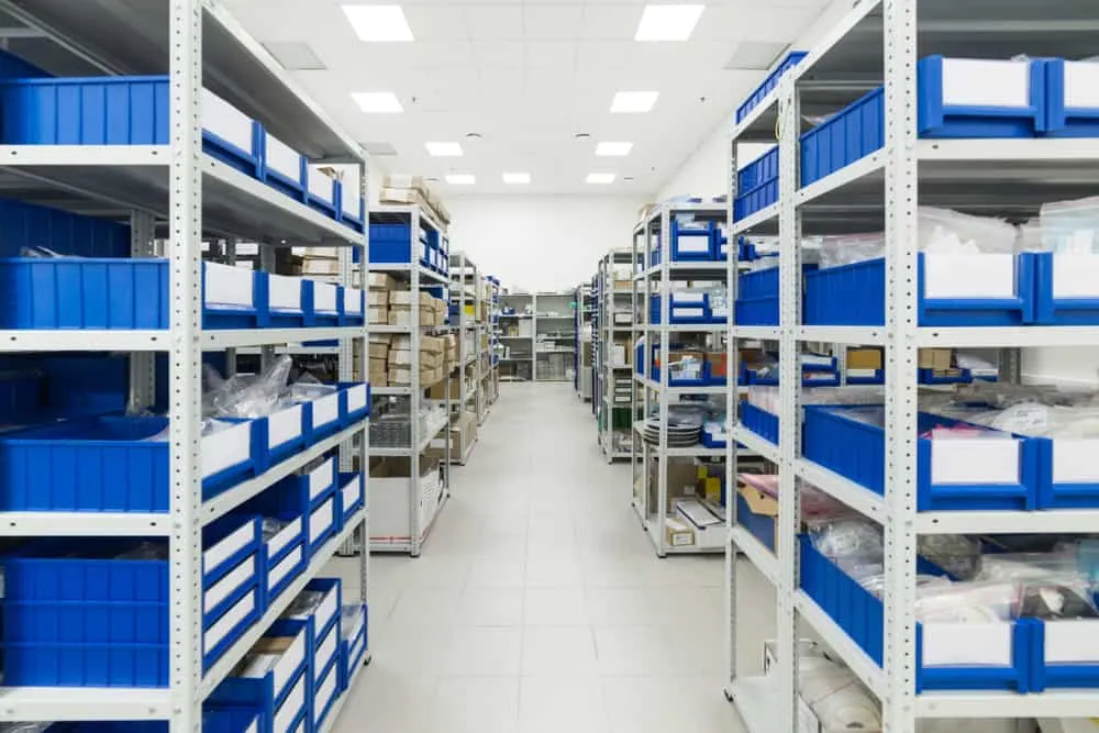 Warehouse with PCB component buffer stock for supply chain resilience in 2025.