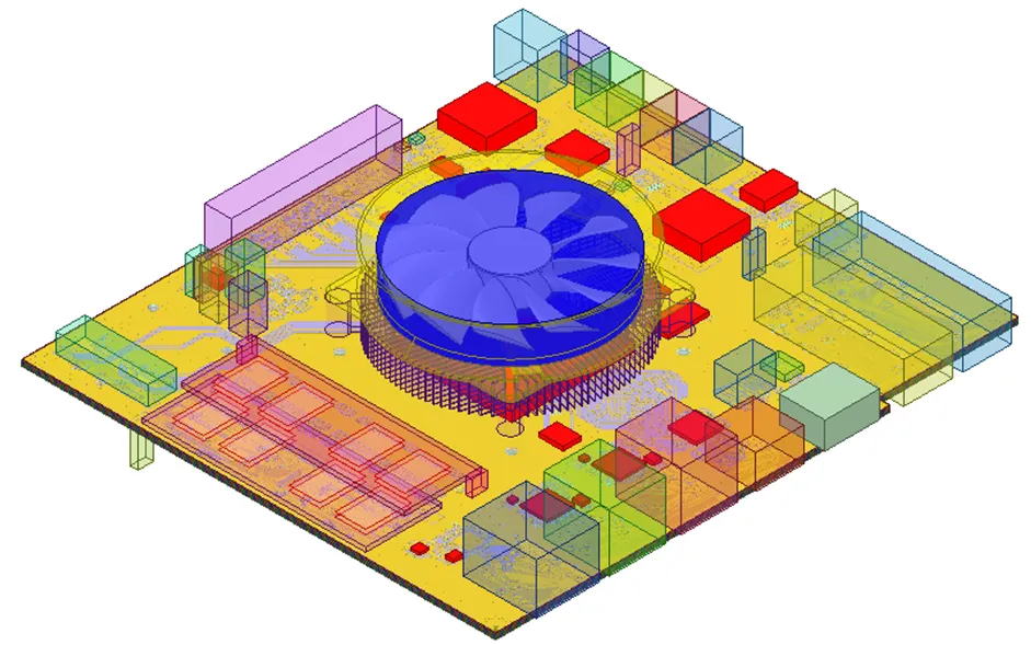 Thermal analysis heat map for student PCB project