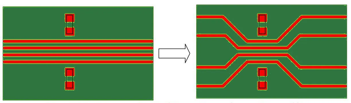 Diagram of 3W rule for trace spacing in high-frequency PCB layout.