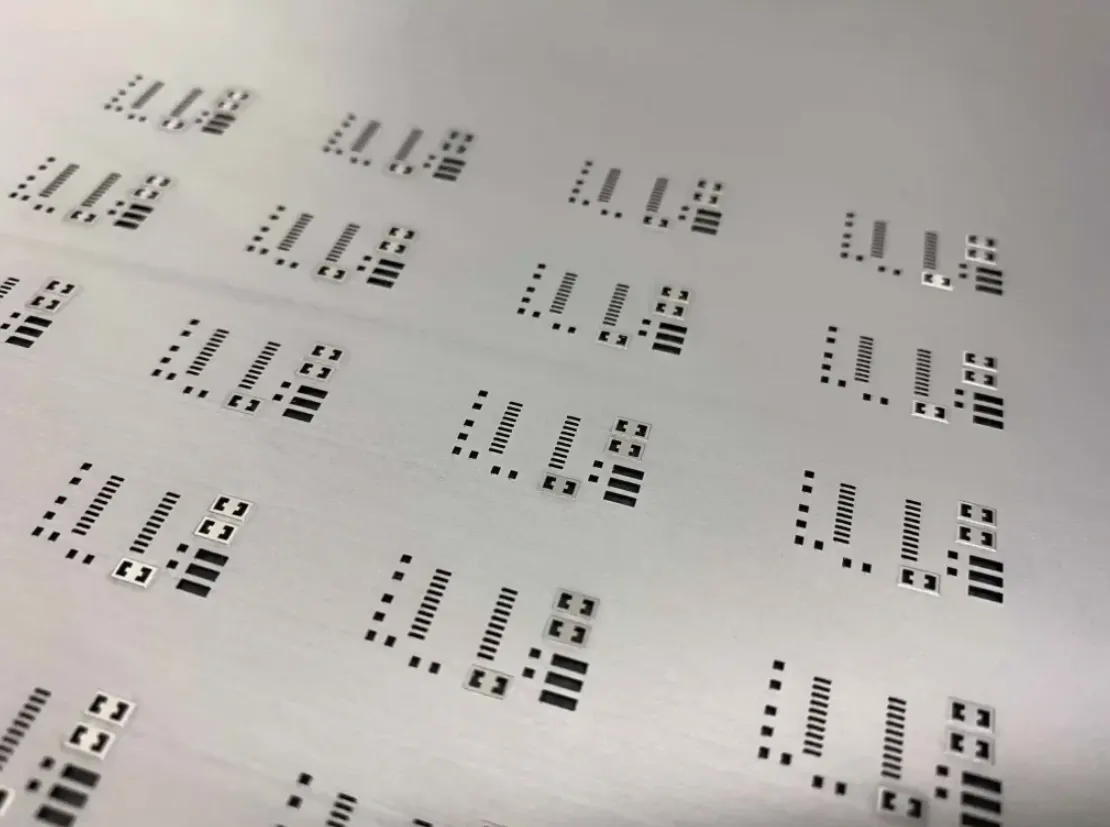 Standard stencil for PCB assembly with uniform thickness.