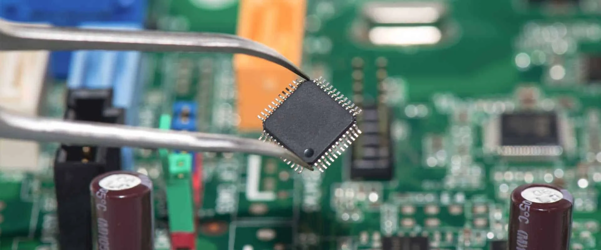 Futuristic PCB design concept showcasing embedded component technology.