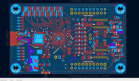 PCB design software interface showing 12-layer routing tools."