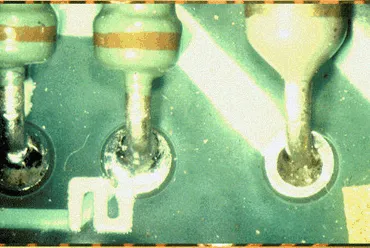 Common wave soldering defects on PCB.