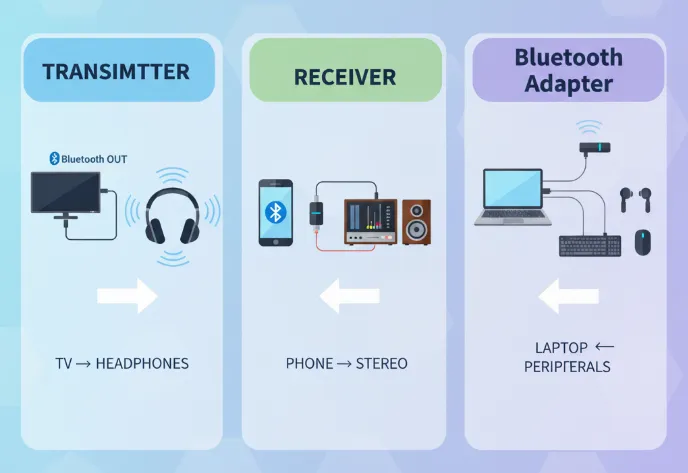 Bluetooth Adapter vs Receiver vs Transmitter Explained