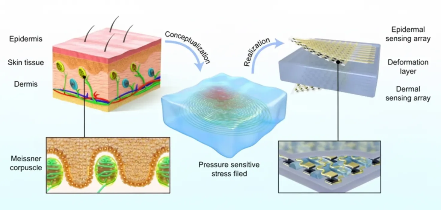 Meissner corpuscle stress field schematic