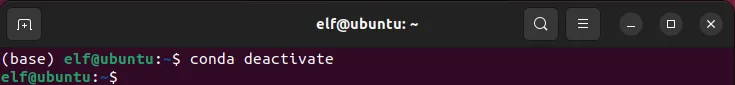 Deactivate conda environment