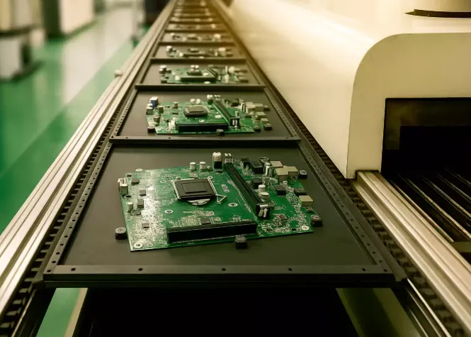 Thermocouples attached to key locations on a PCB for thermal profiling during reflow